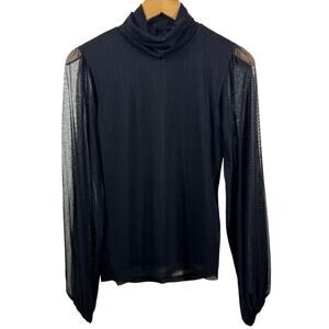 Sanctuary Women XS Black Midnite Hour Mesh Long Sleeve Dark Romantic Vampire Top